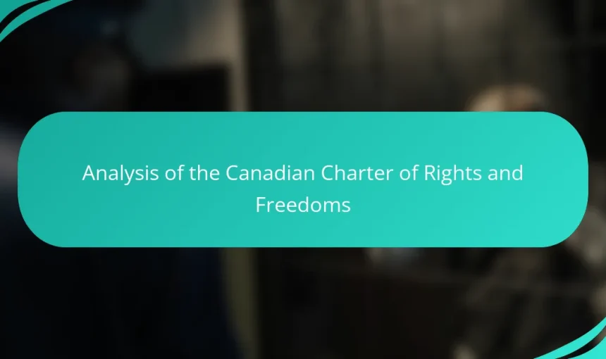 Analysis of the Canadian Charter of Rights and Freedoms