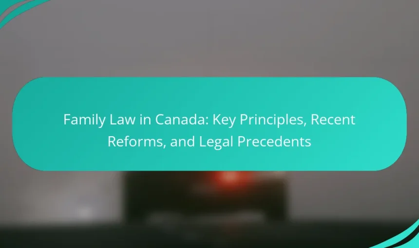 Family Law in Canada: Key Principles, Recent Reforms, and Legal Precedents