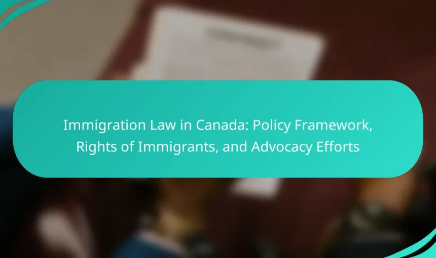 Immigration Law in Canada: Policy Framework, Rights of Immigrants, and Advocacy Efforts