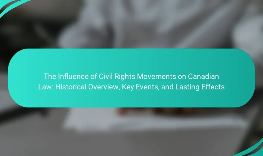 The Influence of Civil Rights Movements on Canadian Law: Historical Overview, Key Events, and Lasting Effects
