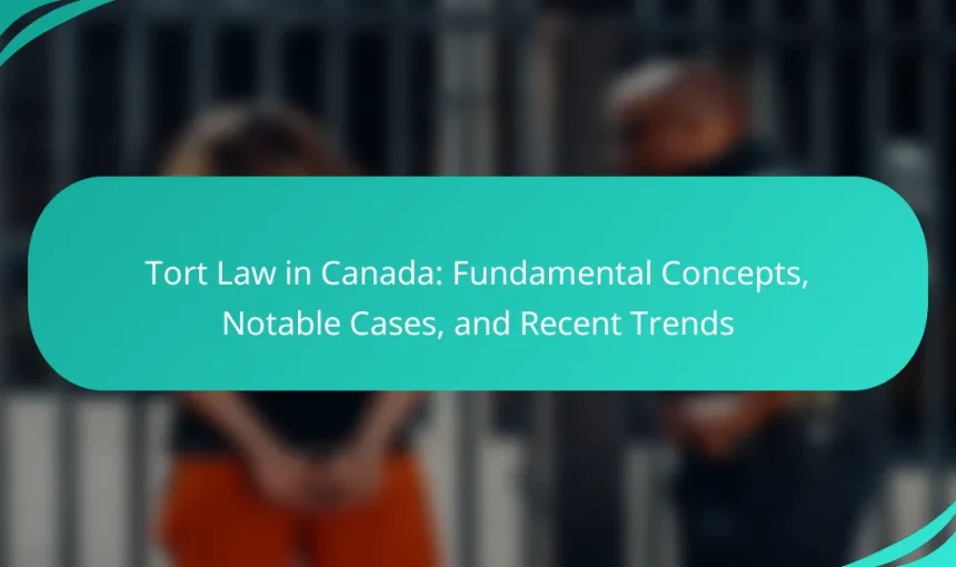 Tort Law in Canada: Fundamental Concepts, Notable Cases, and Recent Trends