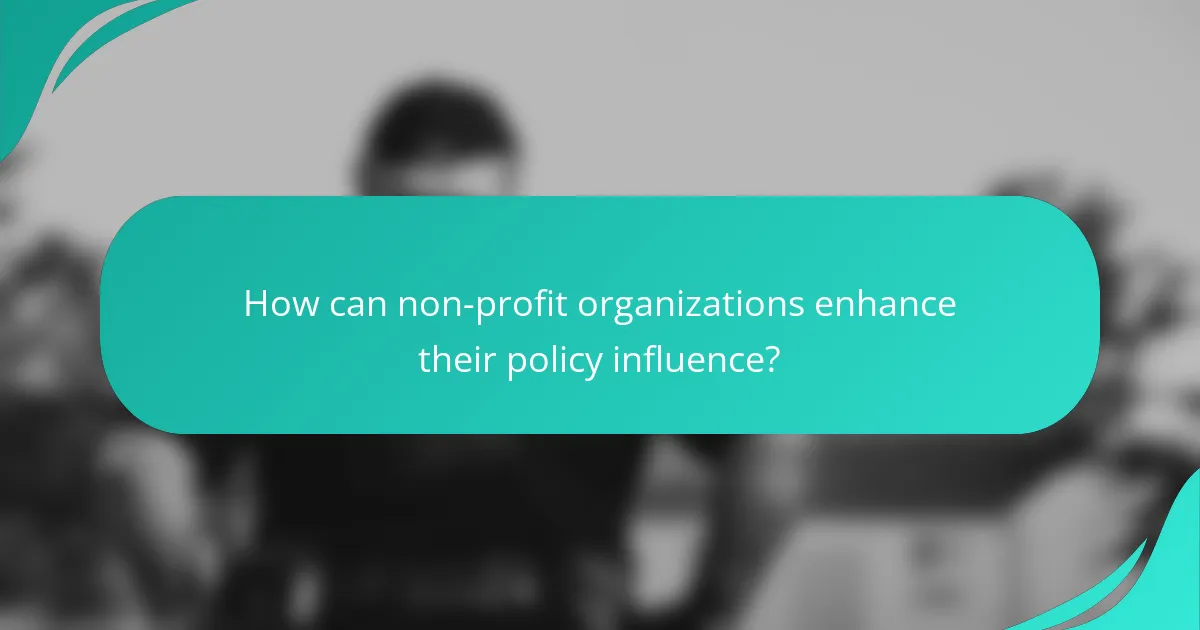 How can non-profit organizations enhance their policy influence?