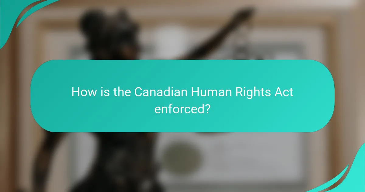 How is the Canadian Human Rights Act enforced?