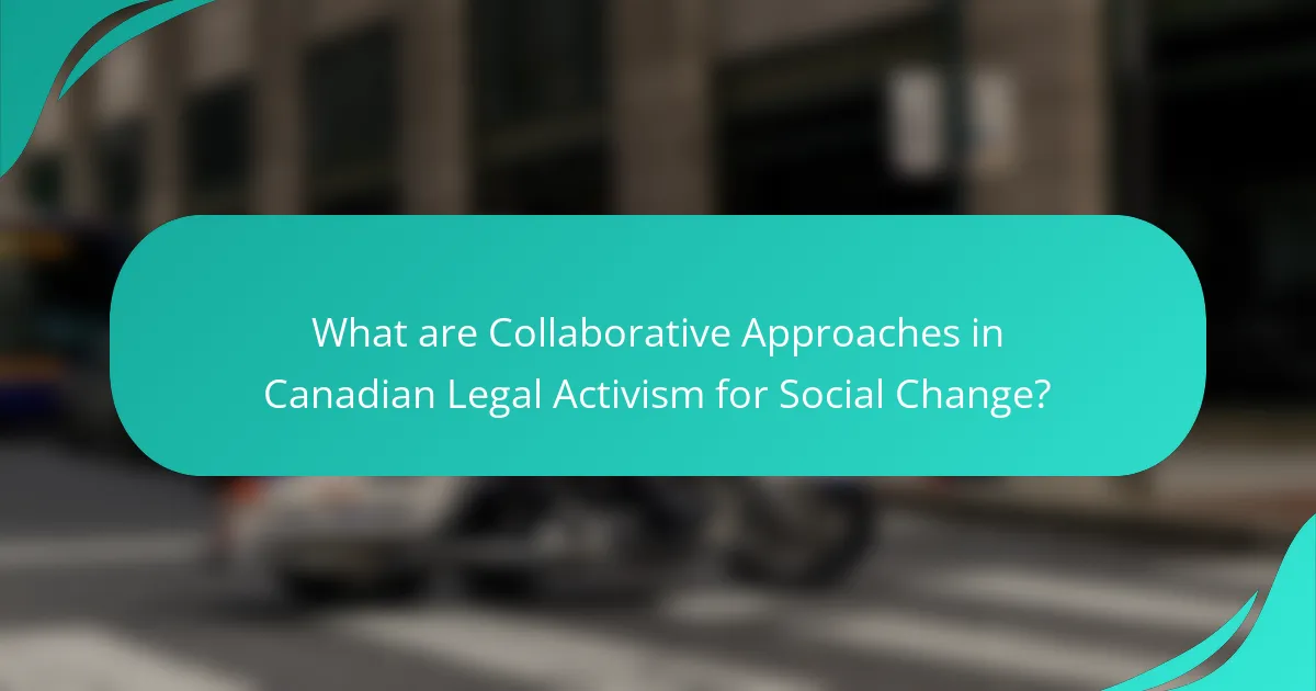 What are Collaborative Approaches in Canadian Legal Activism for Social Change?
