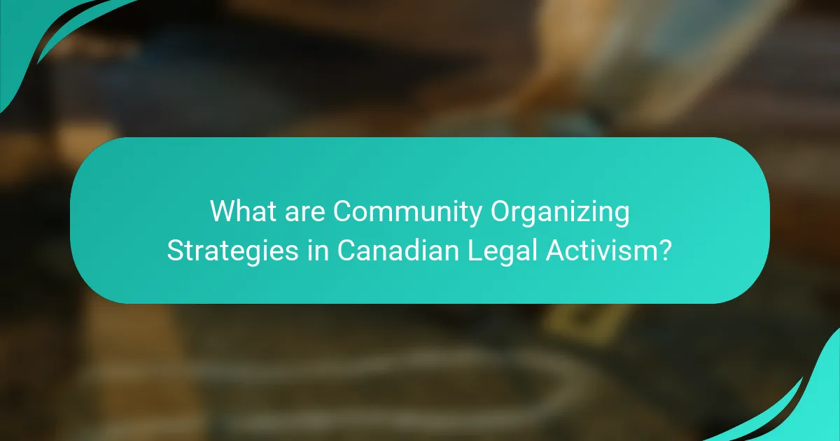 What are Community Organizing Strategies in Canadian Legal Activism?