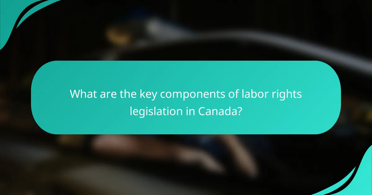 What are the key components of labor rights legislation in Canada?
