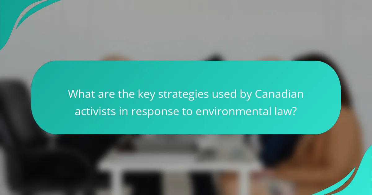 What are the key strategies used by Canadian activists in response to environmental law?