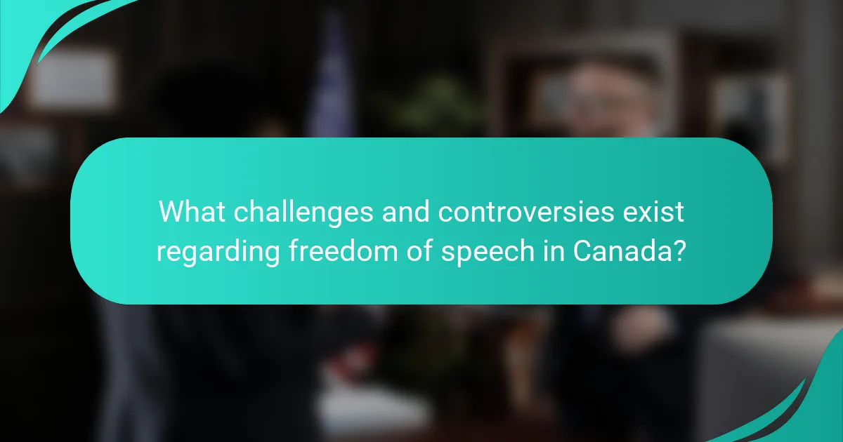 What challenges and controversies exist regarding freedom of speech in Canada?