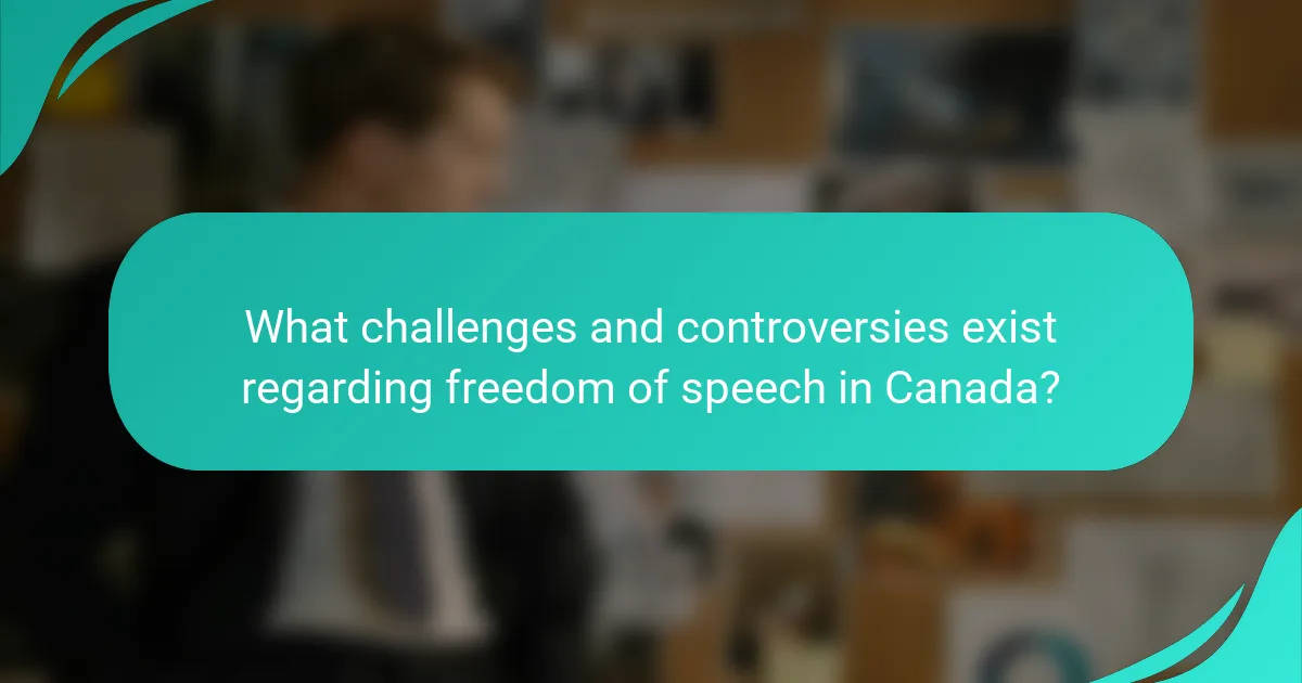 What challenges and controversies exist regarding freedom of speech in Canada?