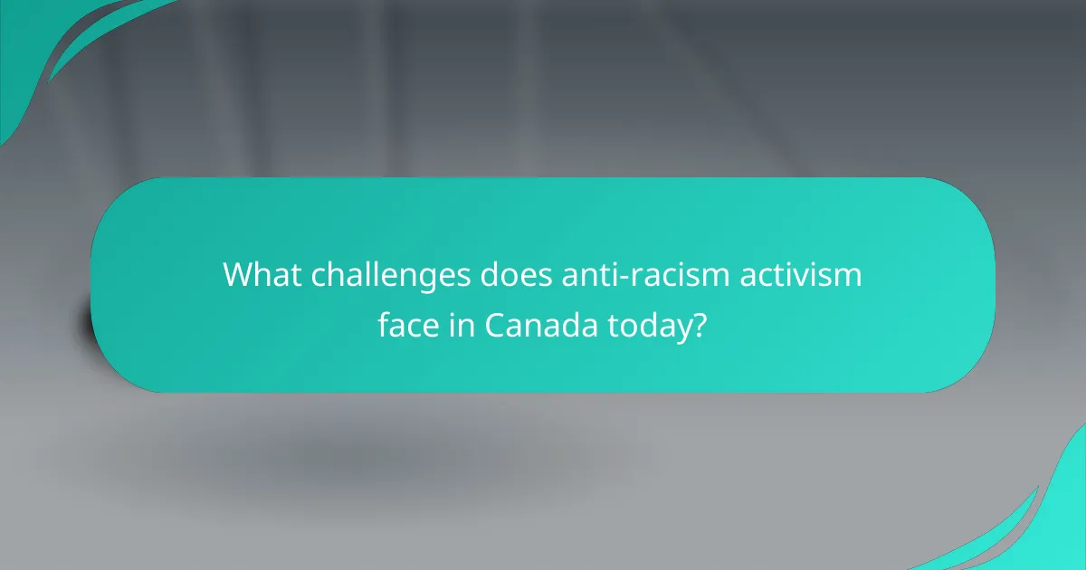 What challenges does anti-racism activism face in Canada today?