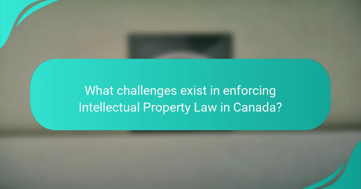 What challenges exist in enforcing Intellectual Property Law in Canada?