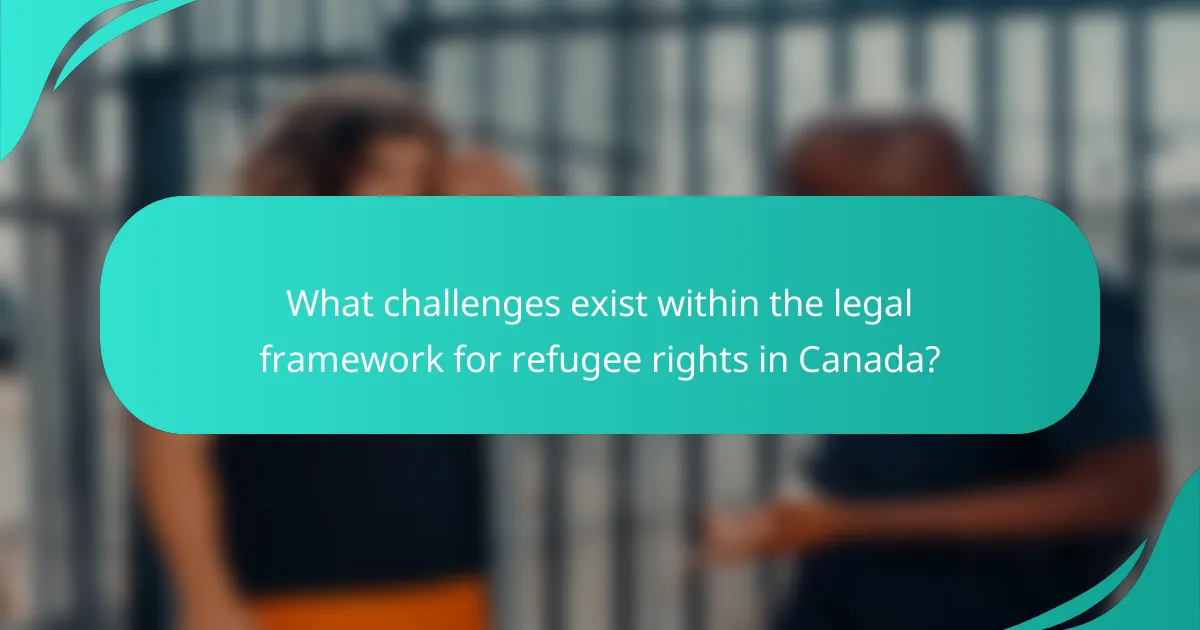What challenges exist within the legal framework for refugee rights in Canada?