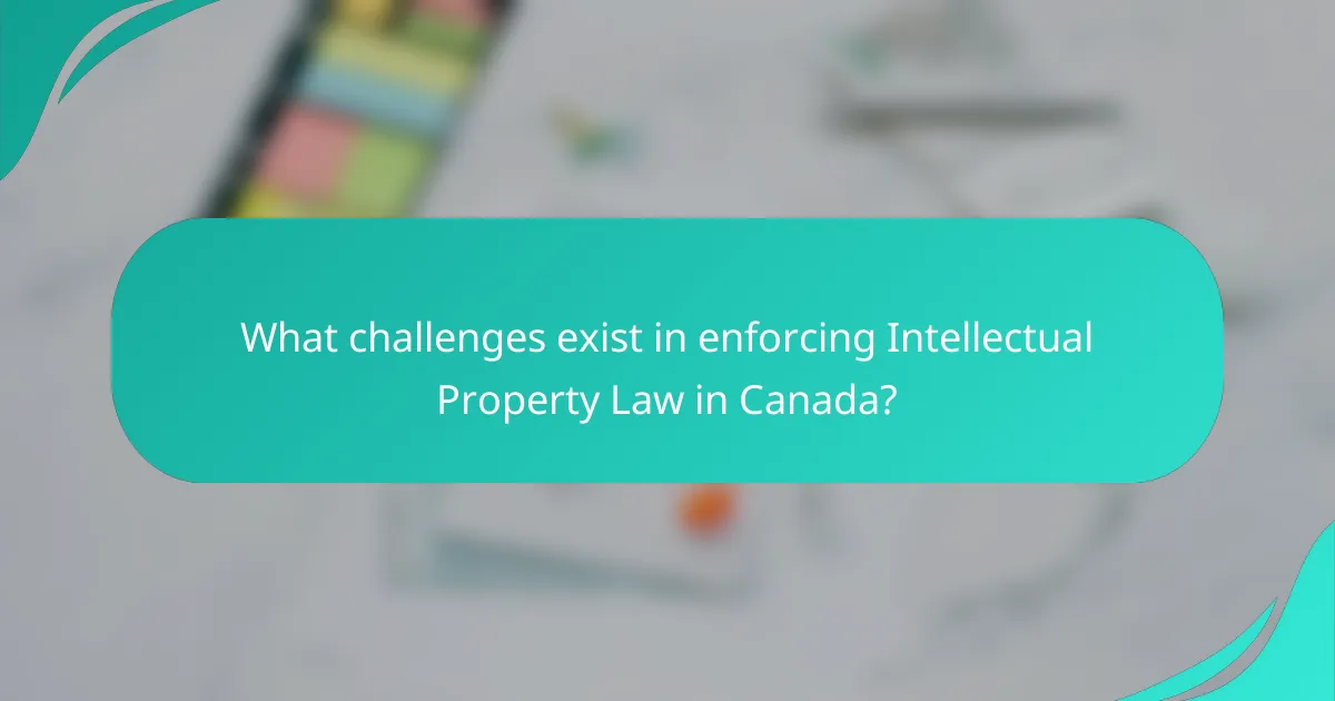 What challenges exist in enforcing Intellectual Property Law in Canada?