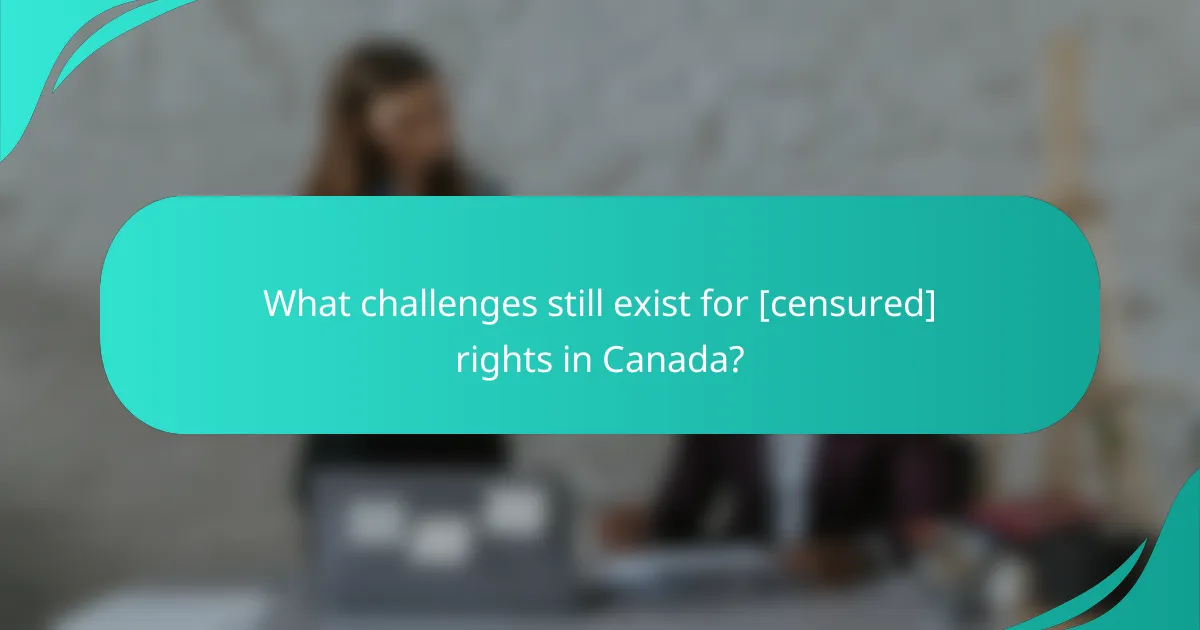 What challenges still exist for [censured] rights in Canada?
