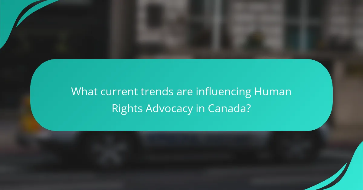 What current trends are influencing Human Rights Advocacy in Canada?