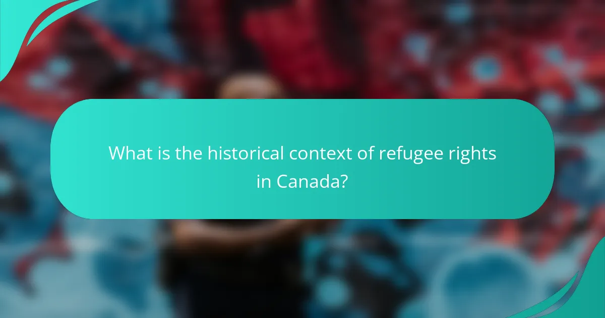 What is the historical context of refugee rights in Canada?