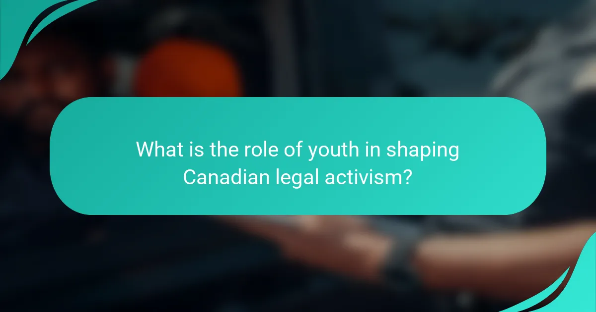 What is the role of youth in shaping Canadian legal activism?