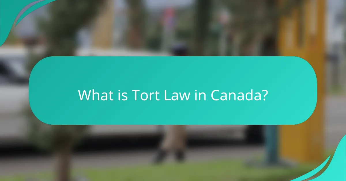 What is Tort Law in Canada?
